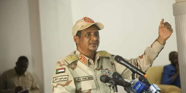 قائد الدعم السريع مغردا “ملتزمون بمخرجات مفاوضات جنيف”